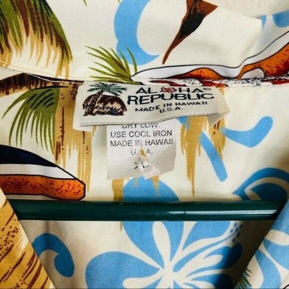 Aloha Republic Surfing Diamond Head Hawaiian Shirt Size XL - Picture 8 of 8